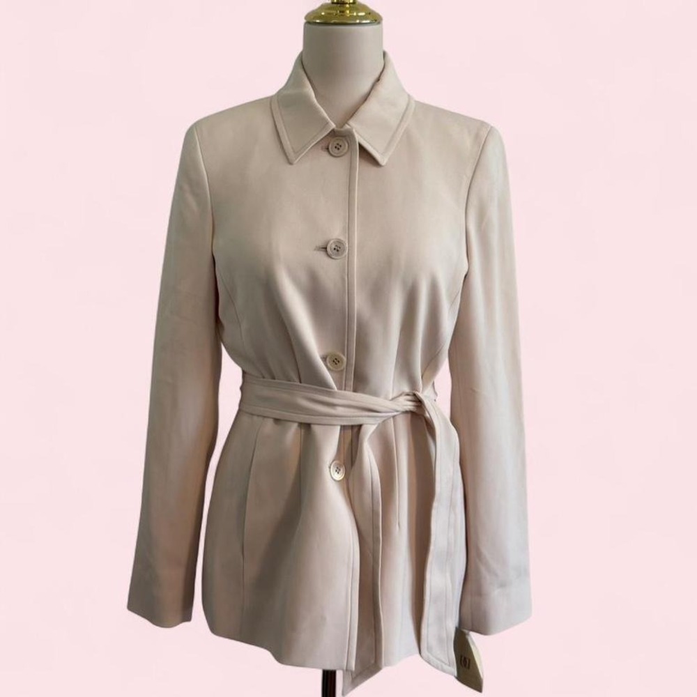 NWT Doncaster Cream Vintage 90s Tie Waist Blazer 6
